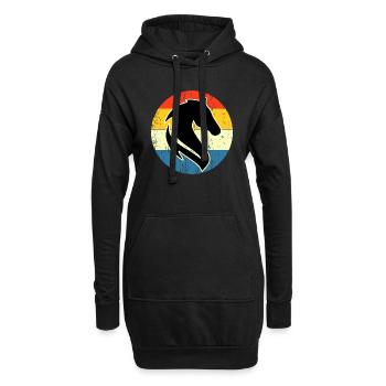 Vintage Retro Horse Sunset pour les amateurs de chevaux - Sweat-shirt à capuche long Femme - noir - Devant