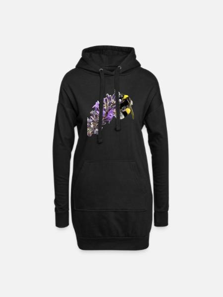 Lavendel Hummel - Hoodie-Kleid - Schwarz