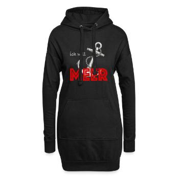 Ich will meer - Hoodie-Kleid - Schwarz - Vorne
