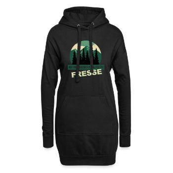 Dictons Forêt - J’aime les arbres Ils gardent le visage fermé - Sweat-shirt à capuche long Femme - noir - Devant