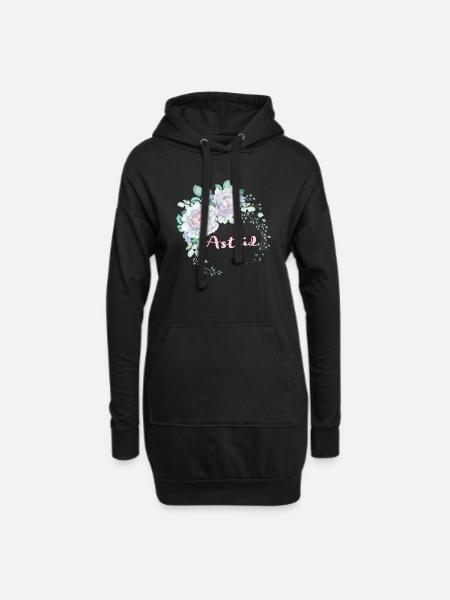 Für Astrid - Hoodie-Kleid - Schwarz