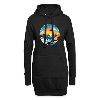 snowboard neige et ski - Sweat-shirt à capuche long Femme - noir - Devant