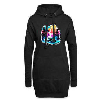 quad et tout terrain - Sweat-shirt à capuche long Femme - noir - Devant