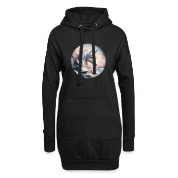 Licorne magique et enchanteresse - Sweat-shirt à capuche long Femme - noir - Devant