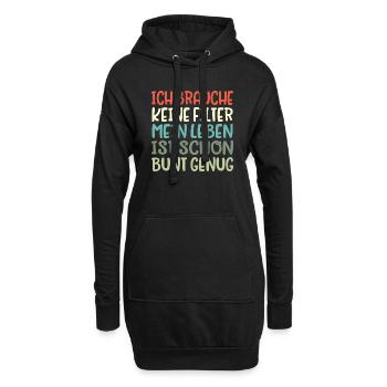 ich brauche keine filter - Hoodie-Kleid - Schwarz - Vorne