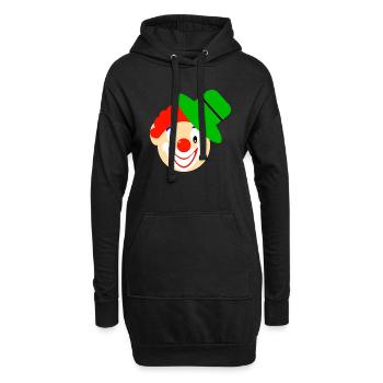 Clown, Visage De Clown - Sweat-shirt à capuche long Femme - noir - Devant