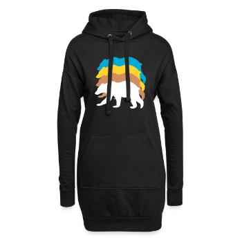 Polar bears - Hoodie Dress - black - Front