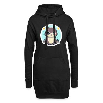 Amoureux des lions de mer - Sweat-shirt à capuche long Femme - noir - Devant