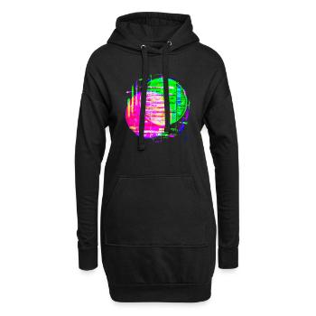 "Circle2" by Acryl Galerie & Design - Hoodie-Kleid - Schwarz - Vorne