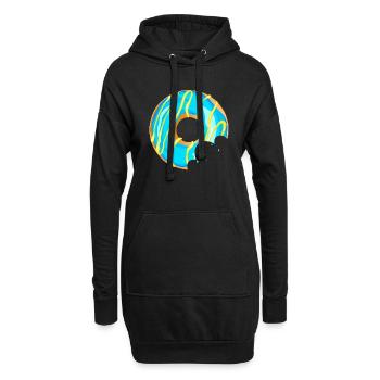 donut croquer manger boucher patisserie 120323 Q - Sweat-shirt à capuche long Femme - noir - Devant
