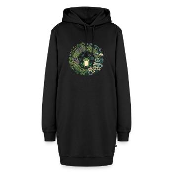 Niedlicher Frosch - Hoodie-Kleid - Schwarz - Vorne - AI Model Female 172 light (172cm)