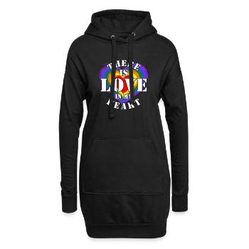 Liebe im Herzen in den Farben des Regenbogens. - Hoodie-Kleid - Schwarz - Vorne