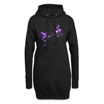 Coeurs d’elfes de fée - Sweat-shirt à capuche long Femme - noir - Devant