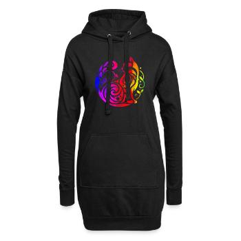 chat chat chats animal de compagnie mignonne animal mignon - Sweat-shirt à capuche long Femme - noir - Devant