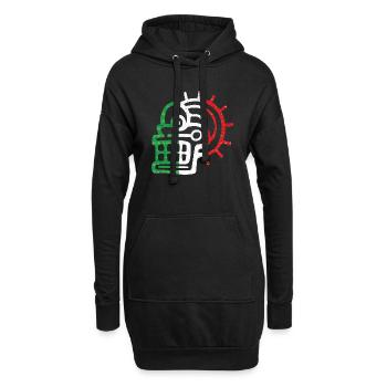Symbole aztèque Maya mexicain Drapeau mexicain ancien - Sweat-shirt à capuche long Femme - noir - Devant