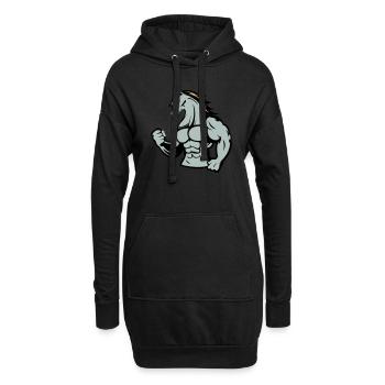 pferd stark - Hoodie-Kleid - Schwarz - Vorne