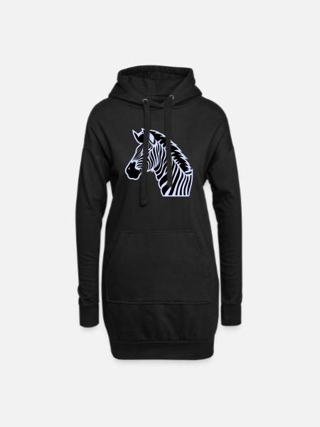 zebra - Hoodie-Kleid - Schwarz