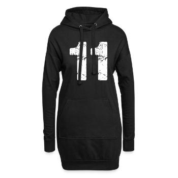 11 - Sweat-shirt à capuche long Femme - noir - Devant