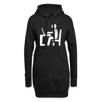 Bureau de travail - Sweat-shirt à capuche long Femme - noir - Devant