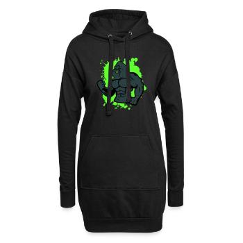 gorilla stark tier - Hoodie-Kleid - Schwarz - Vorne