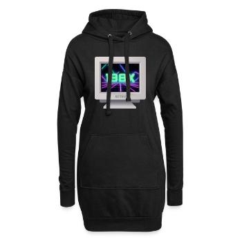 CRT Design - Retro 80 - Sweat-shirt à capuche long Femme - noir - Devant