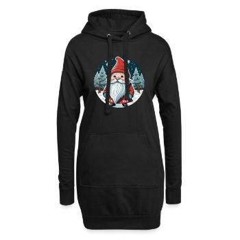 Gnomin de Noël - Sweat-shirt à capuche long Femme - noir - Devant