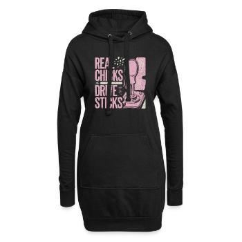 Powerfrauen lieben Gangschaltung - Hoodie-Kleid - Schwarz - Vorne