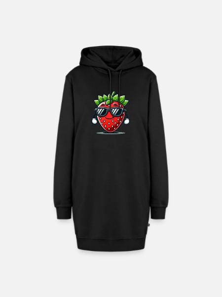 erdbeere - Hoodie-Kleid - Schwarz