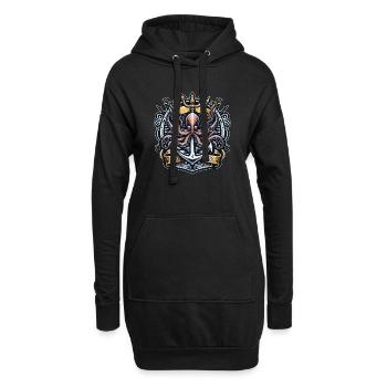 Octopus - Hoodie-Kleid - Schwarz - Vorne
