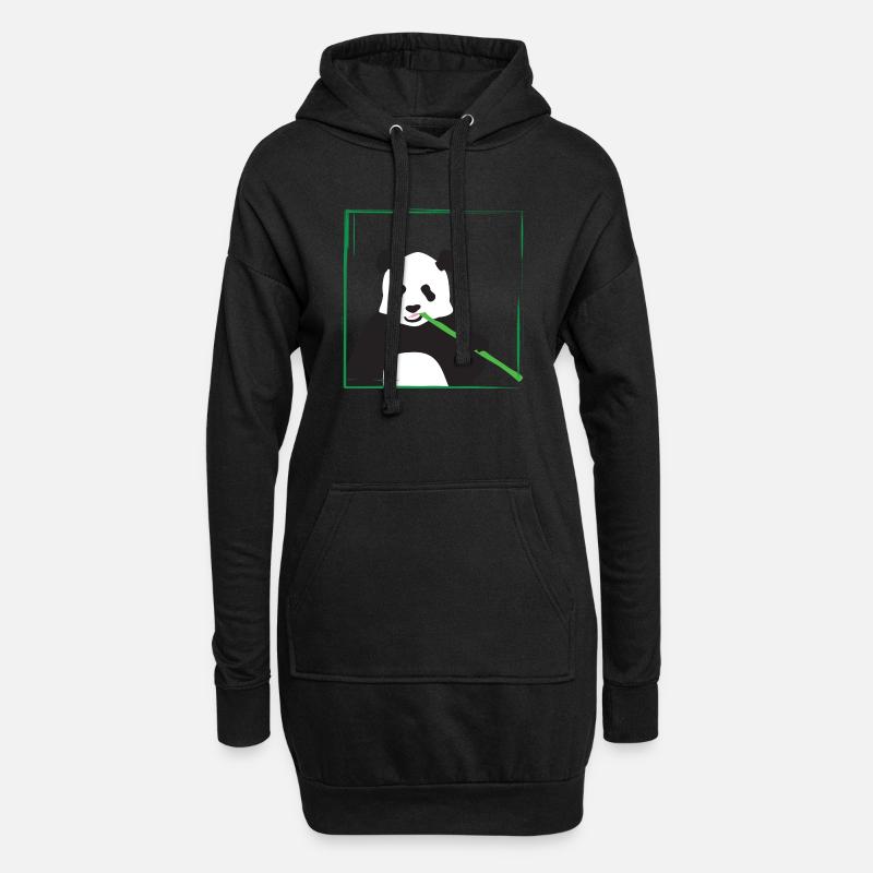 panda - Hoodie-Kleid - Schwarz