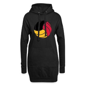 Volleyball 3c - Hoodie-Kleid - Schwarz - Vorne
