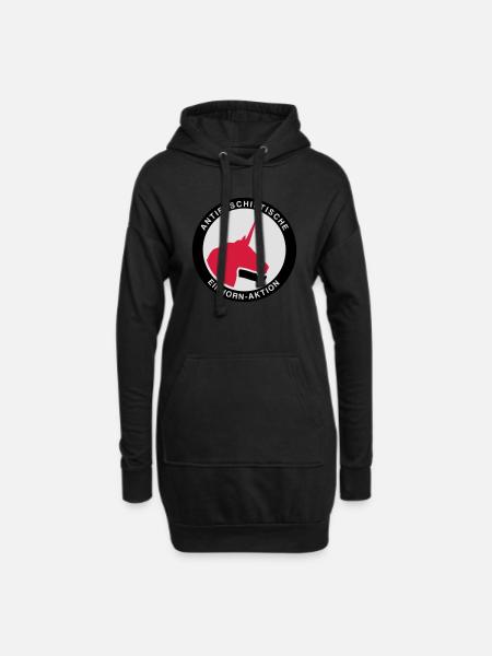 Antifaschistische Einhorn-Aktion - Hoodie-Kleid - Schwarz