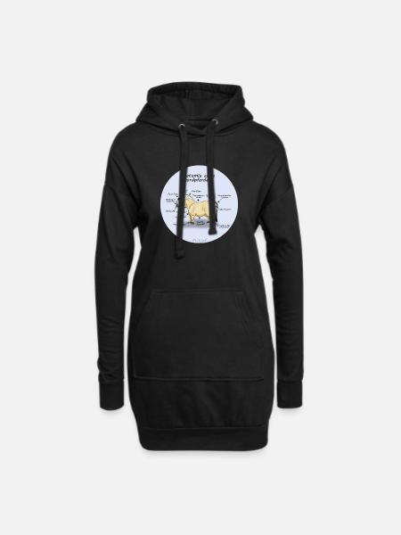 Anatomie eines Fjordpferdes - Hoodie-Kleid - Schwarz