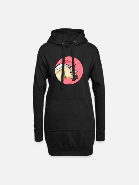 Eishorn - Hoodie-Kleid - Schwarz