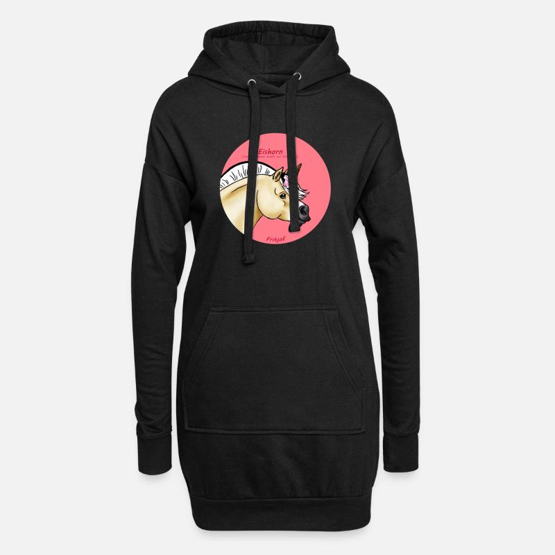 Eishorn - Hoodie-Kleid - Schwarz