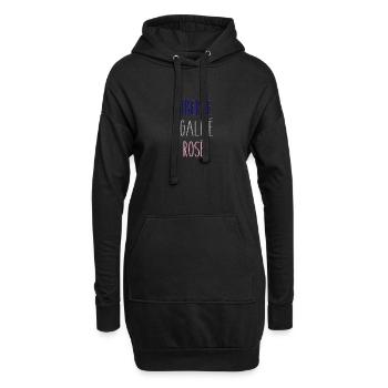 LIBERTE EGALITE ROSE - Sweat-shirt à capuche long Femme - noir - Devant