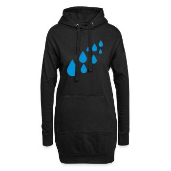 Tropfen Wasser - Hoodie-Kleid - Schwarz - Vorne