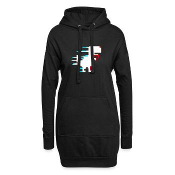 Glitch Internet Connection Lost - Hoodie-Kleid - Schwarz - Vorne