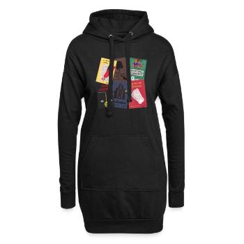 livres.png - Sweat-shirt à capuche long Femme - noir - Devant