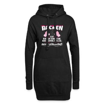 Backen ist meine Leidenschaft - Hoodie-Kleid - Schwarz - Vorne
