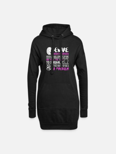 Be careful! I ride horses! - Hoodie Dress - black
