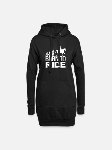 Geboren um zu REITEN - Geeschenkidee - Hoodie-Kleid - Schwarz
