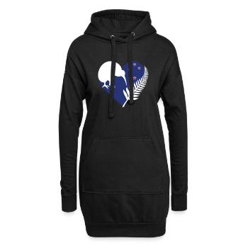 Neuseeland - New Zealand - Hoodie-Kleid - Schwarz - Vorne