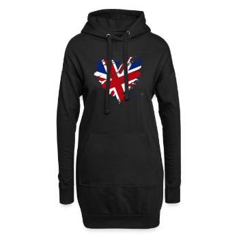 Coeur Grande-Bretagne Angleterre Football Union Jack Pub - Sweat-shirt à capuche long Femme - noir - Devant