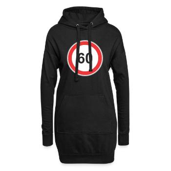 Signe de la route 60 - Sweat-shirt à capuche long Femme - noir - Devant