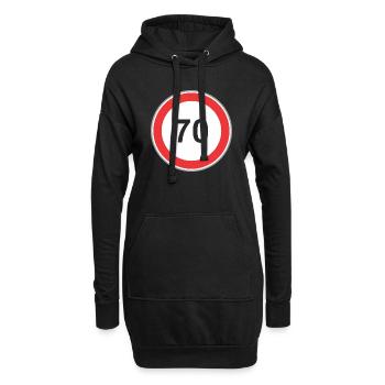 Panneau routier 70 - Sweat-shirt à capuche long Femme - noir - Devant