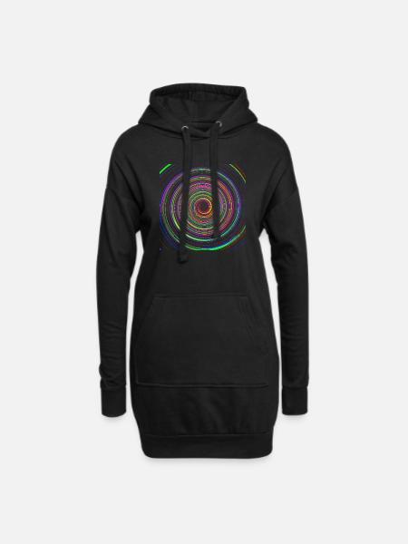 Psychedelische Spirale - Hoodie Dress - black