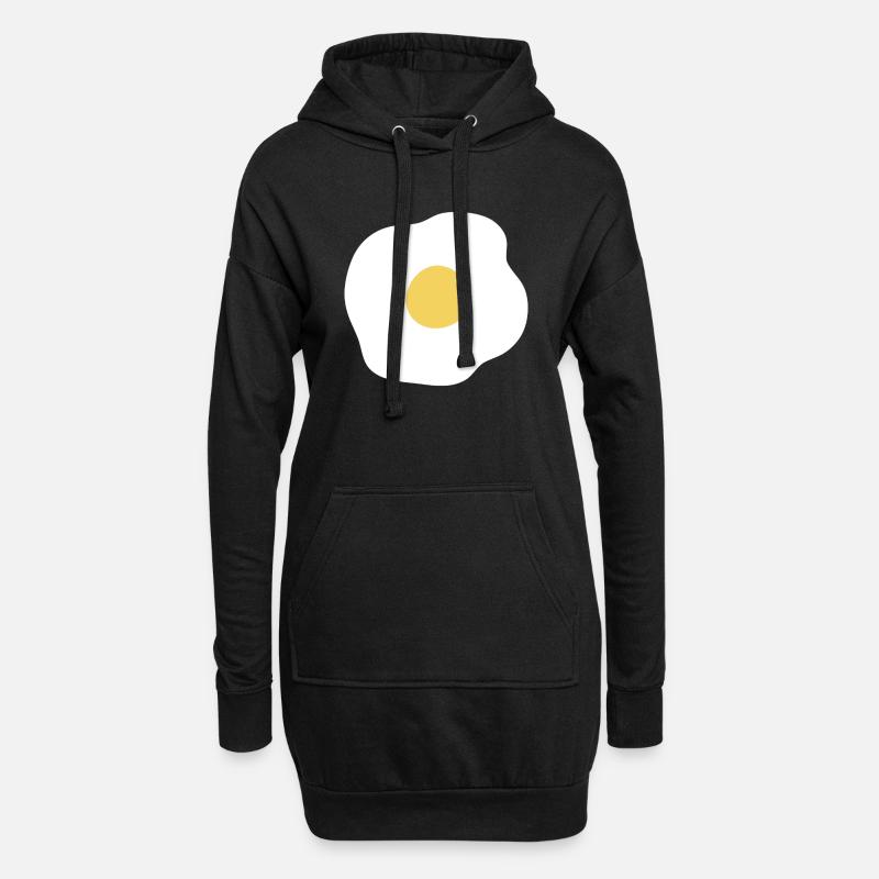 egg fried - Hoodie Dress - black