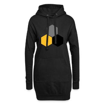 Wabe 5 - Hoodie-Kleid - Schwarz - Vorne