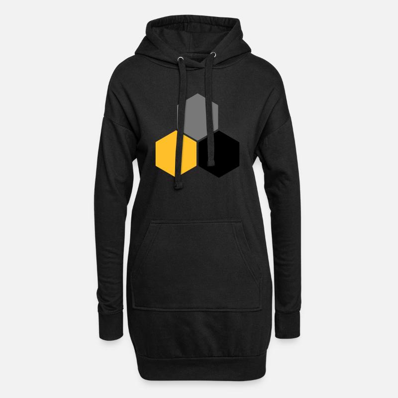 Wabe 5 - Hoodie-Kleid - Schwarz